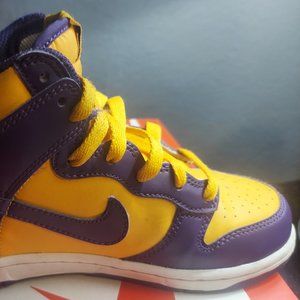 Nike Dunk High GS Retro Lakers Court Purple Gold 2Y
